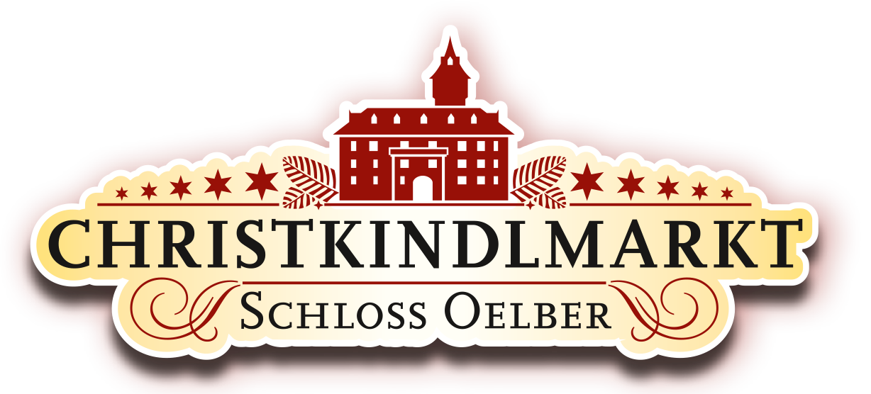 Weihnachtliches Wappen mit Text Christkindlmarkt Schloss Oellber